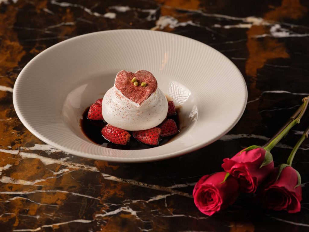 Pistachio Pavlova for Valentine's Dinner & Jazz Night at RAILS Restaurant & Little Bar