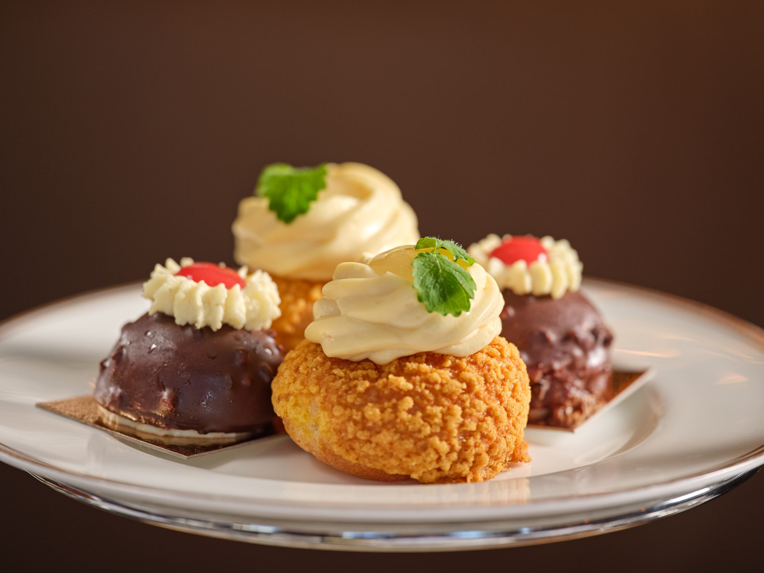 Dorset Apple Choux Bun, Sloe Gin Trifle — RAILS Afternoon Tea